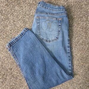 Fabulosity Kimora Lee Simmons Blue Cropped Jeans Medium Wash Stretch Size 5